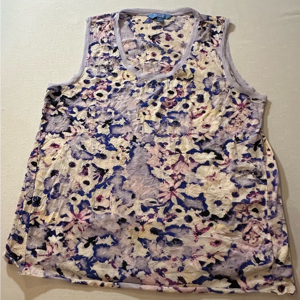 Simply Vera Vera Wang Floral Sleeveless Blouse Size XL